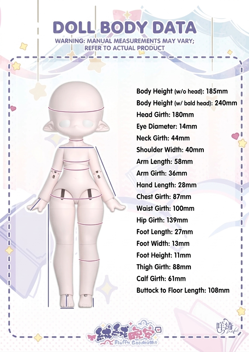 Meki Fluffy Goodnight Series 1/6 Bjd Action Figure Blind Box